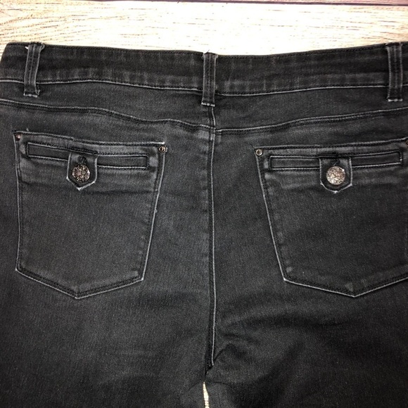 White House Black Market Black Skinny Flare Jeans - Picture 9 of 11